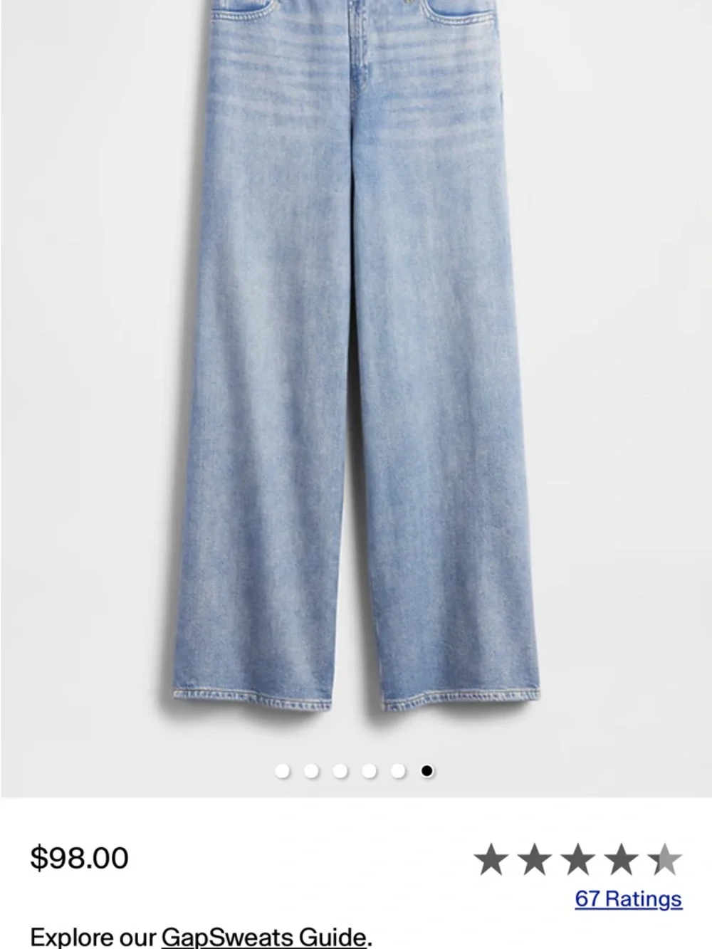 π GAP Light Blue Wide-Leg Jean Sweatpants - Picture 5 of 10